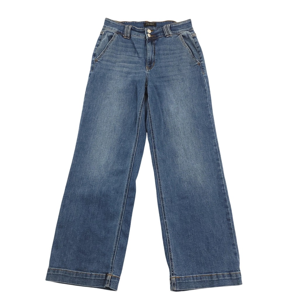 Judy Blue Jeans Womens 11/30 Blue Med Wash High Rise Wide Leg Stretch Denim